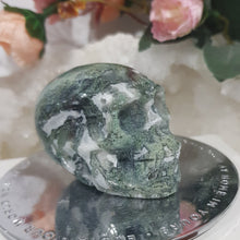 Load image into Gallery viewer, Skull Moss Agate Crystal Carving Stone 60mm 9
