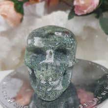 Load image into Gallery viewer, Skull Moss Agate Crystal Carving Stone 60mm 9
