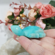 Load image into Gallery viewer, TURTLE Amazonite Crystal Carving Stone 60mm 2 GREAT SHINE!
