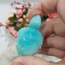 Load image into Gallery viewer, TURTLE Amazonite Crystal Carving Stone 60mm 2 GREAT SHINE!
