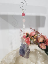 Load image into Gallery viewer, EMPATHY / LOVE / SPIRITUALITY - Unicorn Stone Crystal Freeform Silver Wired Energy Enhancer / Hanger / Sun Catcher / Ornament 200mm EE55
