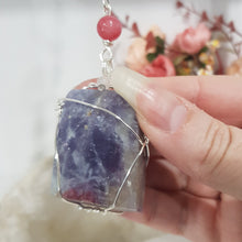 Load image into Gallery viewer, EMPATHY / LOVE / SPIRITUALITY - Unicorn Stone Crystal Freeform Silver Wired Energy Enhancer / Hanger / Sun Catcher / Ornament 200mm EE55
