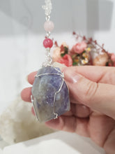 Load image into Gallery viewer, EMPATHY / LOVE / SPIRITUALITY - Unicorn Stone Crystal Freeform Silver Wired Energy Enhancer / Hanger / Sun Catcher / Ornament 200mm EE55
