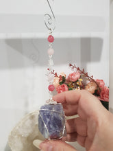 Load image into Gallery viewer, EMPATHY / LOVE / SPIRITUALITY - Unicorn Stone Crystal Freeform Silver Wired Energy Enhancer / Hanger / Sun Catcher / Ornament 200mm EE55
