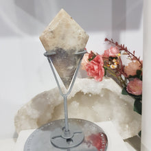 Load image into Gallery viewer, Moonstone Diamond Crystal Carving Stone on Stand 140mm 1
