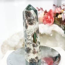 Load image into Gallery viewer, Green Flower Jasper Crystal Point Tower Stone 85mm 6
