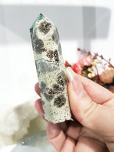 Load image into Gallery viewer, Green Flower Jasper Crystal Point Tower Stone 85mm 6
