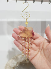 Load image into Gallery viewer, GROUNDING / SPIRITUALITY - Cloud Fluorite Crystal Carving Silver Wired Energy Enhancer Sun Catcher Ornament 170mm EE82
