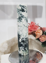 Load image into Gallery viewer, Moss Agate Crystal Pillar Carving Stone Tower 130mm 1
