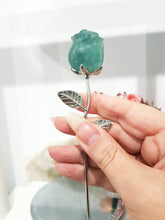 Load image into Gallery viewer, ROSE FLOWER Fluorite Crystal Carving Stone 150mm 1
