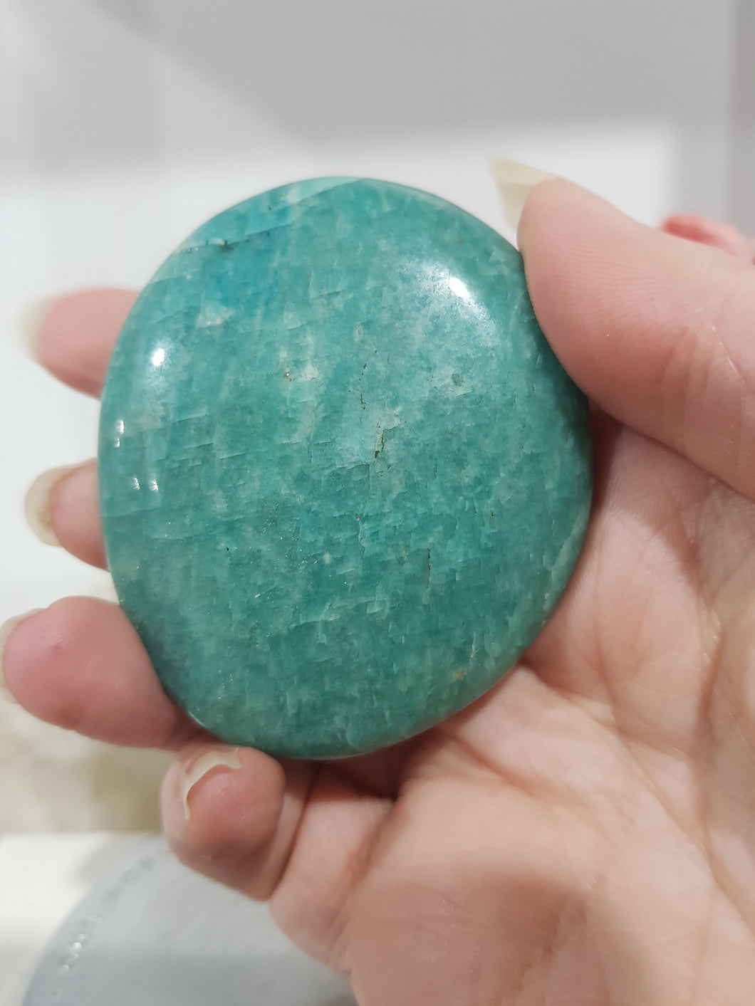 Amazonite Palm Stone Crystal Carving 60mm 1