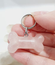Load image into Gallery viewer, "THE GENTLE SOUL" Crystal Collar Charm Rose Quartz Dog Tag Key ring Bone Crystal Carving | Love, Compassion, Unconditional Devotion

LOVE | COMPASSION | UNCONDITIONAL DEVOTION

&nbsp;"For the companions who comfort without words, love without limits and stasy close through life's happiest and hardest moments.&nbsp;

Every gentle nuzzle, quiet cuddle and loving glance is a reminder that the softest souls often bring the greatest comfort.&nbsp; Their quiet devotion leaves paw prints on our hearts that last a 
