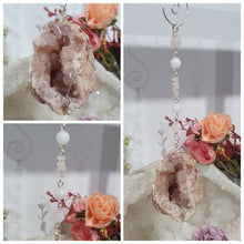 Load image into Gallery viewer, Grace and Connection - Pink Amethyst geode Crystal Energy enhancer suncatcher hanger. Inspires divine connection

