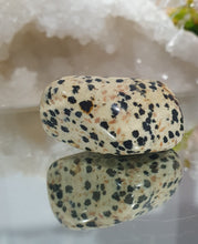 Load image into Gallery viewer, Dalmation Jasper Crystal Carving Tumble Stone.

Inspires Balance &amp; Wonder

Gorgeous Dalmation Jasper Crystal Tumble Stone. 
