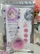 Load image into Gallery viewer, MAGICAL CRYSTAL CAVE - Handcrafted Titanium Aura Quartz Geode Crystal Energy Enhancer© / Hanger / Ornament / Suncatchers

DIVINE COMMUNICATION | HARMONY | MAGICK

Gorgeous Titanium Aura Quartz Geode crystal beaded with Rose Quartz, Amethyst and Rainbow Hematite. Wire wrapped in silver

Genuine Crystals. no plastic or glass. Ensuring energy flow throughout the enhancer.

