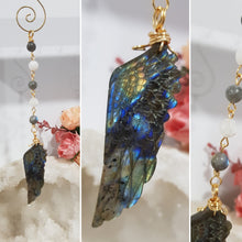 Load image into Gallery viewer, Feather-of-an-Angel-Crystal-Energy-Enhancer-Suncatcher-Hanger-Ornament-Labradorite-Stone-Moonlight-Crystals-Australia
