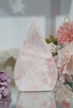 Load image into Gallery viewer, Pink Opal Flames Tower Crystal Carving Stone 

Inspires Compassion and Nurturing

Beautiful Pink Opal Crystal Flame Tower Stone Carving.     
