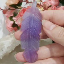 Load image into Gallery viewer, Feather Fluorite crystal carving gemstone stone 80mm 1
