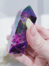 Load image into Gallery viewer, Pink-Titanium-Aura-Sphalerite-crystal-tower
