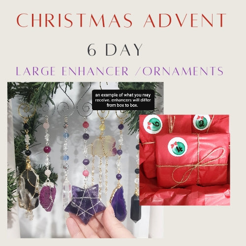 ADVENT CALENDAR 6 DAY - LARGE SIZE - Crystal Christmas Tree Ornaments / Energy Enhancers