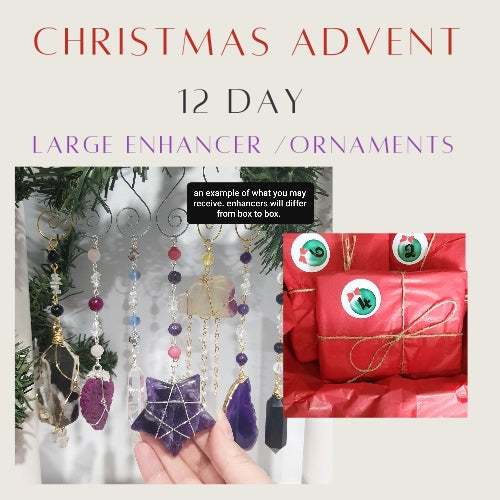 ADVENT CALENDAR 12 DAY - LARGE SIZE - Crystal Christmas Tree Ornaments / Energy Enhancers