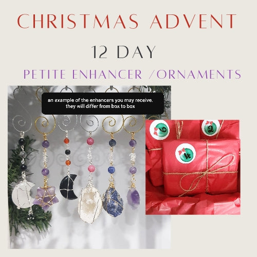ADVENT CALENDAR 12 DAY  - PETITE SIZE - Crystal Christmas Tree Ornaments / Energy Enhancers
