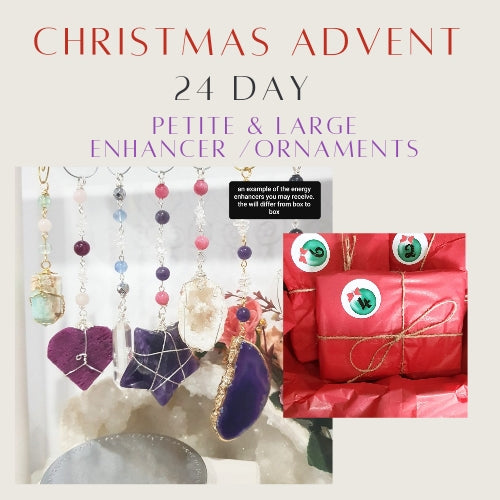 ADVENT CALENDAR 24 DAY - LARGE & PETITE SIZE - Crystal Christmas Tree Ornaments / Energy Enhancers