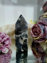 Load image into Gallery viewer, Black Sphalerite Crystal Point Tower Stone. Inspires Stability and Personal Growth. lovely and sparkly
