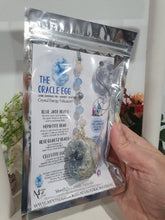 Load image into Gallery viewer, Gorgeous Blue Celestite Crystal Egg specimen Crystal Energy Enhancer / suncatcher beaded with Rose Quartz. Blue Jade and Hematite. Promote Divine Connection, harmony and spirituality. 
