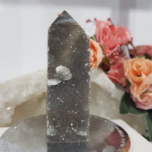 Load image into Gallery viewer, black-sphalerite-crystal-tower-stone
