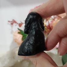 Load image into Gallery viewer, dog-spaniel-black-obsidian-animal-crystal-carving
