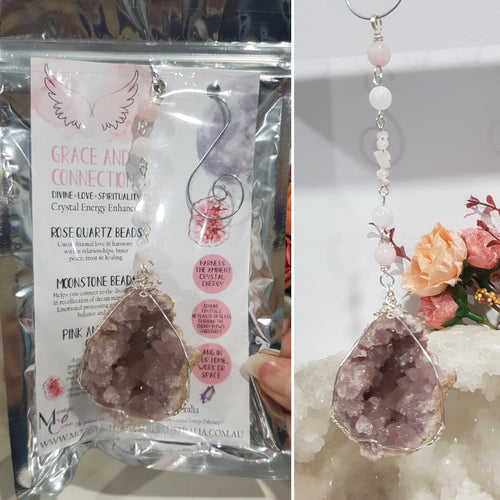 Grace-and-Connection-Crystal-Energy-Enhancer-Hanger-Ornament-Suncatcher-Pink-Amethyst-Geode-Stone-Moonlight-Crystals-Australia