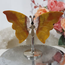 Load image into Gallery viewer, mini-butterfly-wings-on-stand-mexican-agate
