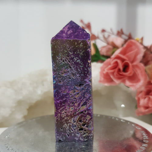purple-titanium-aura-sphalerite-tower