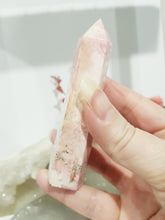 Load image into Gallery viewer, rhodochrosite-crystal-tower-stone-point-inclusions
