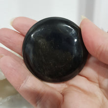Load image into Gallery viewer, golden obsidian crystal palm stone
