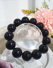 Load image into Gallery viewer, PROTECTION SHIELD" Black Obsidan Beaded Bracelet Crystal Gemstone 

7 - 7.5inch with 14mm beads. 

INSPIRES PROTECTION AND BALANCE 

Lovely chunky Black Obsidian Gemstone Beaded Bracelet.  Intuitively (Randomly) chosen.
