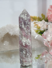 Load image into Gallery viewer, Pink Tourmaline in Quartz Crystal Point Tower Stone 75mm | Stone of Self Love &amp; Compassion 3
