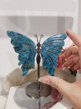 Load image into Gallery viewer, Butterfly Wings on Stand Apatite Crystal carving gemstone stone 120mm 6
