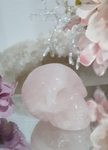 Load image into Gallery viewer, Skull Rose Quartz Crystal Carving Stone 

Rose Quartz Inspires Unconditional Love

Gorgeous Rose Quartz Skull Crystal Carving. 


