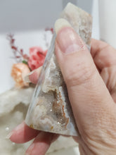 Load image into Gallery viewer, Pink Amethyst / Flower Agate Crystal Tower Obelisk Stone 105mm 2 GORGEOUS
