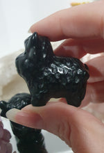 Load image into Gallery viewer, Highland Cow Black Obsidian Crystal Carving Stone.

INSPIRES PROTECTION AND BALANCE

Beautiful polished Black Obsidian Highland Cow Crystal Carving Stone. 
