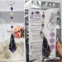 Load image into Gallery viewer, Sceptor-of-Insight-amethyst-crystal-energy-enhancer-hanger-ornament-sun catcher-moonlight-crystals-australia

