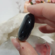 Load image into Gallery viewer, Donut Black Obsidian Crystal Carving Sphere Holder 35mm 2

