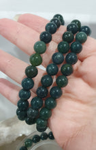 Load image into Gallery viewer, "FOREST FLOOR" Moss Agate Beaded Bracelet Crystal Gemstone 8mm 7.5inch | Inspires Grounding and Transformation B155
