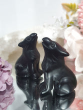 Load image into Gallery viewer, Wolf Black Obsidian Crystal Carving Stone.

Protection and Balance

Beautiful polished Black Obsidian Wolf Crystal Carving Stone.  Inspires Protection and Balance
