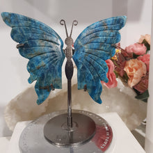 Load image into Gallery viewer, Butterfly Wings on Stand Apatite Crystal carving gemstone stone 120mm 6
