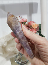 Load image into Gallery viewer, Amethyst-Sceptor-Tower-on-Silver-Stand-Crystal-Carving-Stone-Moonlight-Crystals-Australia
