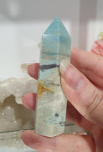 Load image into Gallery viewer, Trolleite Crystal Point Tower Stone.  

INSPIRES MANIFESTATION AND SPIRITUAL GUIDANCE

Lovely Trolleite point tower.  
