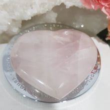 Load image into Gallery viewer, Heart Rose Quartz Crystal Carving Stand 70mm 11  LOVELY SHINE / UNEVEN COLOUR
